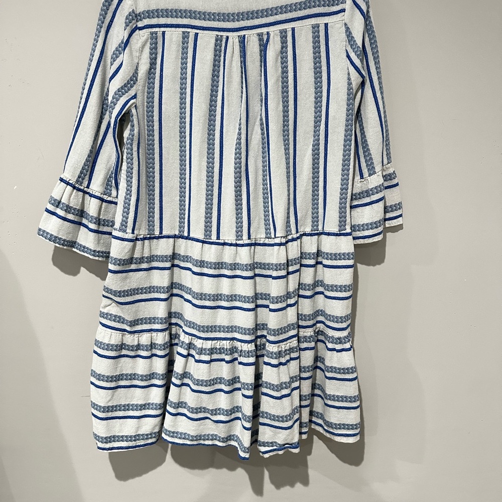 Luisa Perla Made in Italy Blue & White Striped Boho Tunic Dress – Size S - Picture 4 of 4
